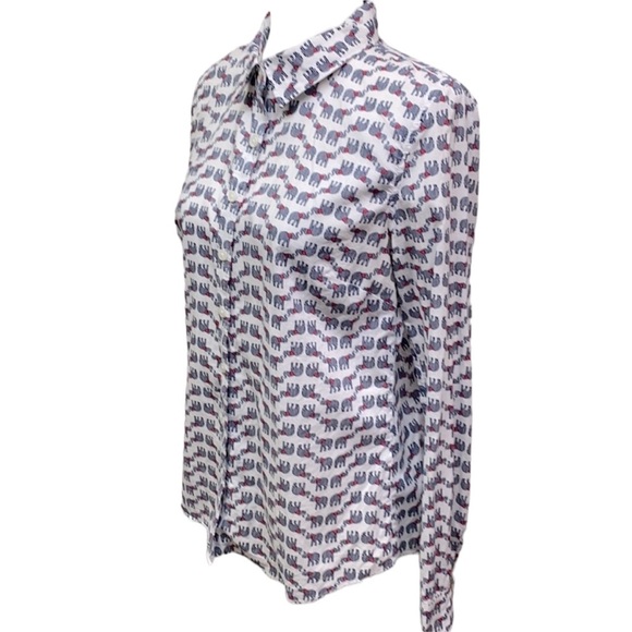 Crown & Ivy Elephant Cotton Long Sleeves Blouse - Picture 3 of 5